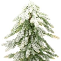 Artículo Abeto artificial con decoración de nieve, ideal para invierno y Navidad, 95 cm.