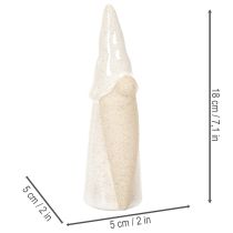Artículo Figura decorativa de gnomo, cerámica ligera, estilo escandinavo, 18 cm, 3 piezas