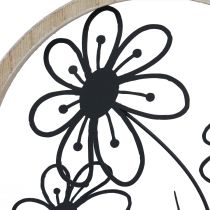 Artículo Decoración de mesa con flores de metal, decoración de resortes de metal y madera, Al. 19 cm