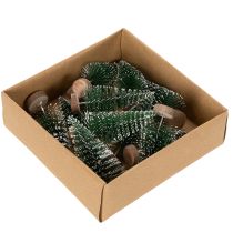 Artículo Mini árboles de Navidad artificiales como decoración de mesa para Navidad, cubiertos de nieve, 6 cm, 12 unidades