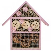 Balcón decoración insecto hotel insecto casa solar rosa 23x24cm