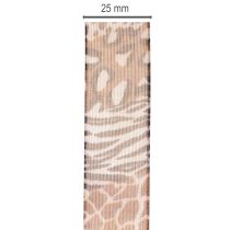 Artículo Cinta decorativa con estampado animal, diseño de leopardo, cinta de regalo, 25 mm de ancho, 20 m de largo