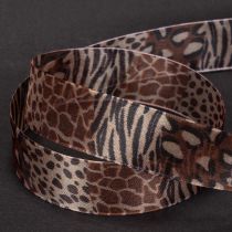 Artículo Cinta decorativa con estampado animal, diseño de leopardo, cinta de regalo, 25 mm de ancho, 20 m de largo