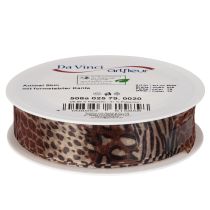 Artículo Cinta decorativa con estampado animal, diseño de leopardo, cinta de regalo, 25 mm de ancho, 20 m de largo