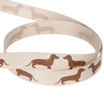 Artículo Cinta de regalo con motivo de perro salchicha para manualidades y bricolaje, 15 mm x 18 m