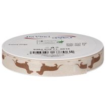 Artículo Cinta de regalo con motivo de perro salchicha para manualidades y bricolaje, 15 mm x 18 m