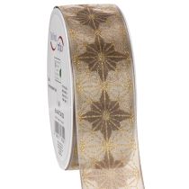 Artículo Cinta decorativa con estrellas, cinta de regalo con borde dimensionalmente estable, 40 mm de ancho, 20 m de largo.