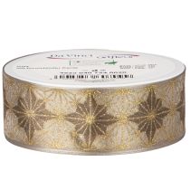 Artículo Cinta decorativa con estrellas, cinta de regalo con borde dimensionalmente estable, 40 mm de ancho, 20 m de largo.