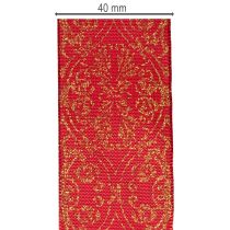 Artículo Cinta de regalo con estampado festivo para manualidades y decoración, 40 mm x 15 m