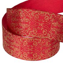 Artículo Cinta de regalo con estampado festivo para manualidades y decoración, 40 mm x 15 m
