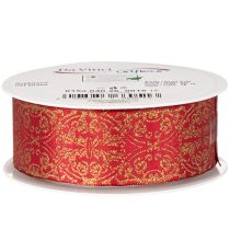 Artículo Cinta de regalo con estampado festivo para manualidades y decoración, 40 mm x 15 m