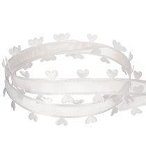 Artículo Cinta decorativa blanca con corazones para ideas creativas de manualidades, 20 mm x 15 m