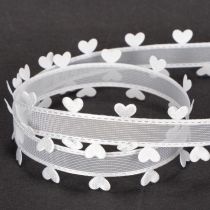 Artículo Cinta decorativa blanca con corazones para ideas creativas de manualidades, 20 mm x 15 m