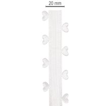 Artículo Cinta decorativa blanca con corazones para ideas creativas de manualidades, 20 mm x 15 m