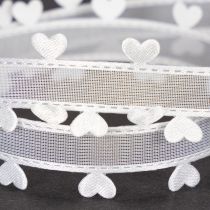 Artículo Cinta decorativa blanca con corazones para ideas creativas de manualidades, 20 mm x 15 m