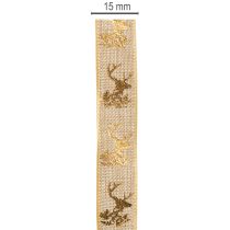 Artículo Cinta decorativa con diseño de ciervo, cinta navideña, 15 mm x 15 m