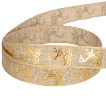 Artículo Cinta decorativa con diseño de ciervo, cinta navideña, 15 mm x 15 m
