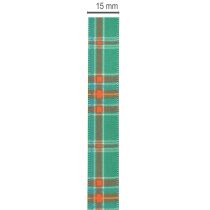 Artículo Cinta de regalo a cuadros para regalos de Navidad, 15 mm x 20 m