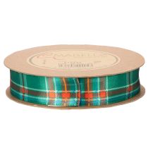 Artículo Cinta de regalo, estampado a cuadros, tartán escocés, 25 mm, 20 m