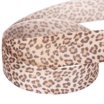 Artículo Cinta de regalo con estampado de leopardo, 25 mm de ancho, 18 m de largo.