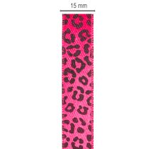 Artículo Cinta decorativa con estampado de leopardo, rosa, 15 mm x 18 m