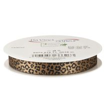 Artículo Cinta Estampado Leopardo Cinta de Seda Marrón Negro 15mm 18m