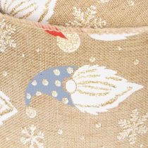 Artículo Cinta decorativa con gnomos navideños sobre cinta de yute, motivo invernal, 60 mm x 10 m