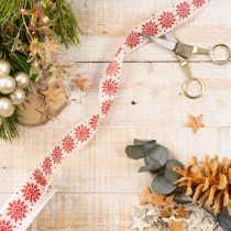 Artículo Cinta decorativa con copos de nieve, para envolver regalos, invierno, 25 mm x 20 m