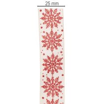 Artículo Cinta decorativa con copos de nieve, para envolver regalos, invierno, 25 mm x 20 m