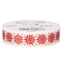 Artículo Cinta decorativa con copos de nieve, para envolver regalos, invierno, 25 mm x 20 m