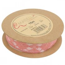 Artículo Cinta de encaje rosa viejo, cinta decorativa, decoración vintage, cinta decorativa, decoración de boda W25mm L15m