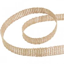 Cinta decorativa yute rosa, cinta de yute natural 12mm para decorar 10m