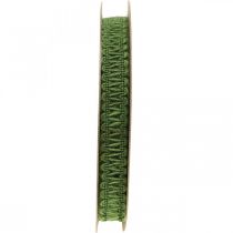 Artículo Cinta de yute para decoración, cinta de regalo natural, cinta decorativa verde 15mm 15m
