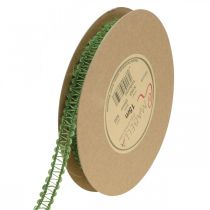 Artículo Cinta de yute para decoración, cinta de regalo natural, cinta decorativa verde 15mm 15m