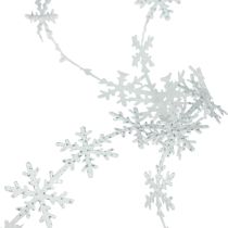 Artículo Cinta de raso Cinta navideña copo de nieve blanco 25mm 5m