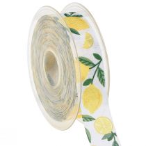 Artículo Cinta de regalo con cinta decorativa de limón verano A25mm L20m