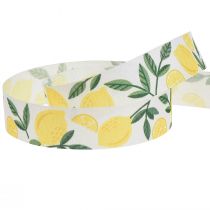 Artículo Cinta de regalo con cinta decorativa de limón verano A25mm L20m