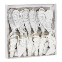 Artículo Colgador de banco con tubo y corazón, 18 cm, 6 piezas