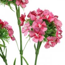 Artículo Artificial Sweet William Pink flores artificiales claveles 55 cm paquete de 3 piezas