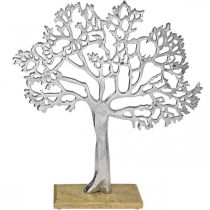 Árbol decorativo de metal grande, árbol de metal madera plateada Al. 42,5 cm