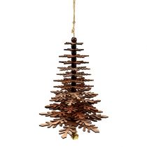 Decoración navideña Árbol para colgar con campana Color cobre 40cm