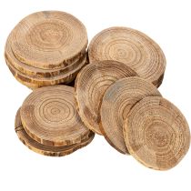 Artículo Rodajas redondas de madera natural para decoración y manualidades, 6 cm, 300 g