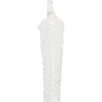 Artículo Decoración de árbol de cristal con forma de carámbano para colgar, 19 cm, 3 piezas