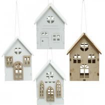 Artículo Adornos para árboles de Navidad, decoración de casas de madera H10cm 4 piezas