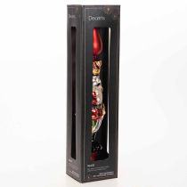 Artículo Figura de cascanueces roja para la punta del árbol de Navidad, 28 cm, cristal auténtico.