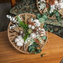 Artículo Decoración de flores de algodón decoración natural de algodón seco Ø6cm 12 piezas