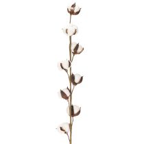 Artículo Rama artificial de algodón con 8 flores naturales, 78 cm.