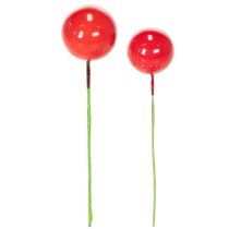Artículo Mini adornos navideños artificiales de bayas rojas para decoración floral, 2 cm, 48 unidades.