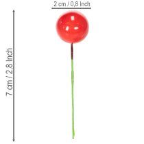 Artículo Mini adornos navideños artificiales de bayas rojas para decoración floral, 2 cm, 48 unidades.