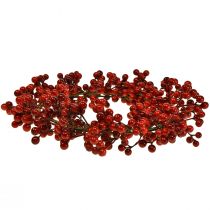 Artículo Corona de Bayas Plantas Artificiales Rojas Navidad Roja Ø35cm